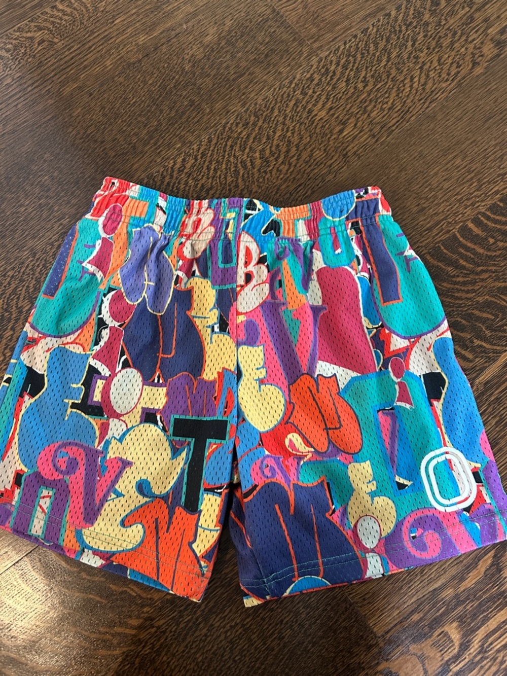 Kids Colorful Graphic Mesh Shorts